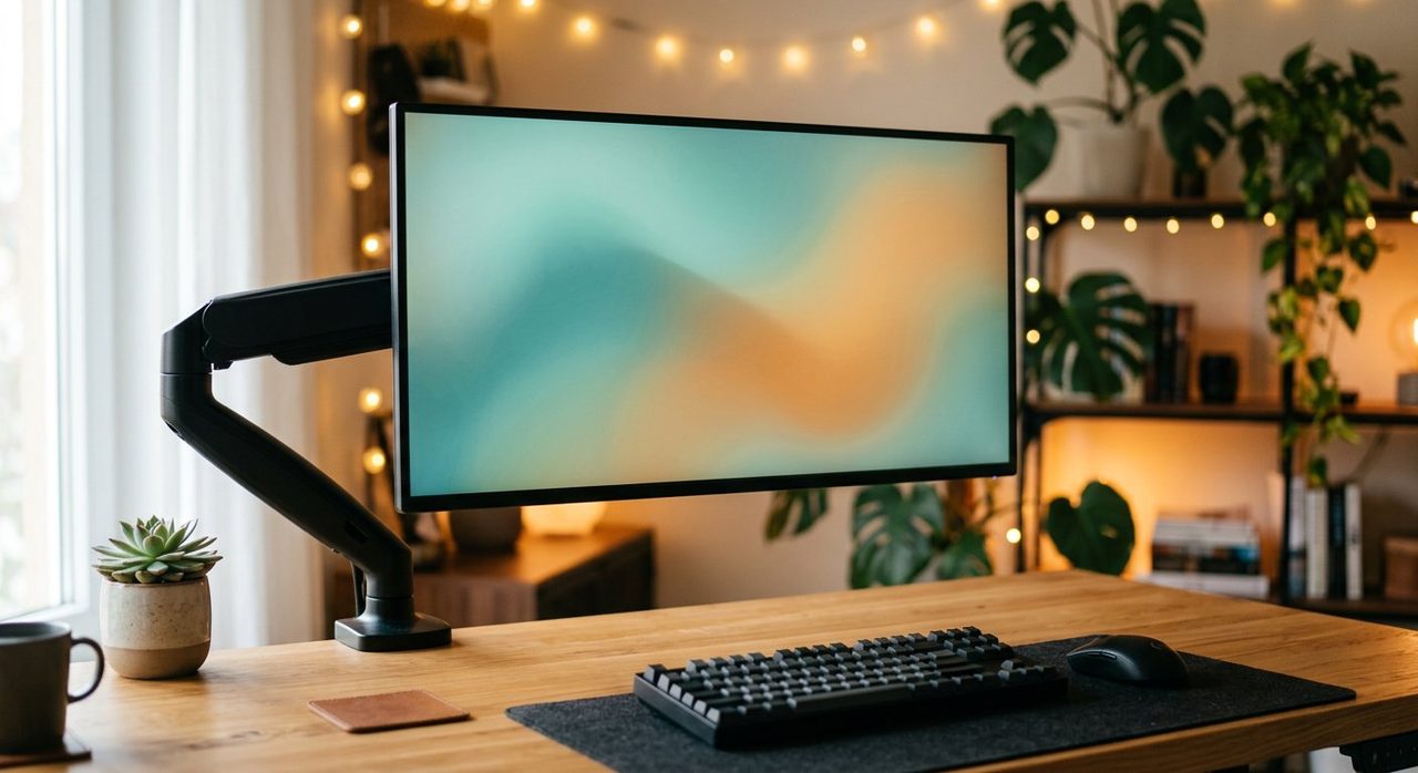 27-inch ultrawide monitor on a desk